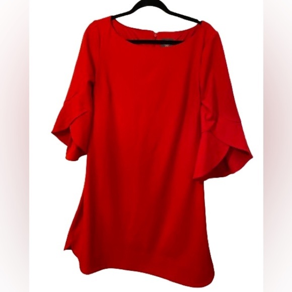 Vince Camuto Red Bell Sleeve Tunic Dress Size 14 - Picture 2 of 10